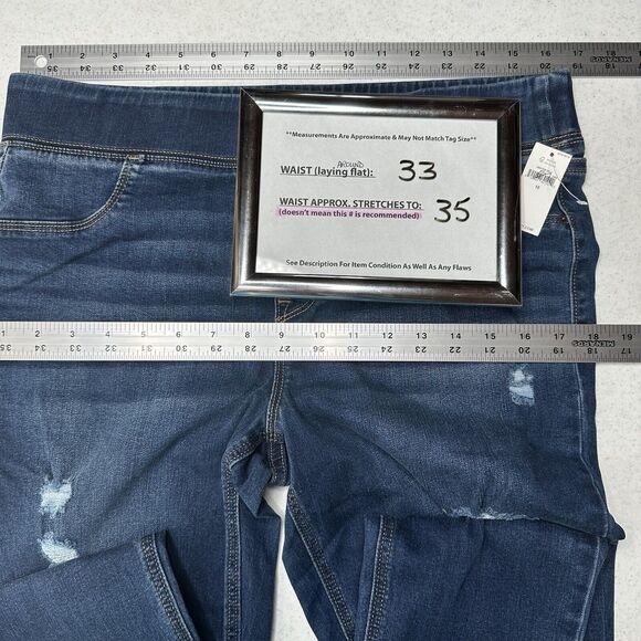 Old Navy Jeans Womens 12 Rockstar Super Skinny Jegging Blue Denim Distressed NEW - Picture 4 of 9